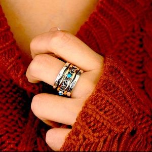 Turquoise spinner ring, size 8